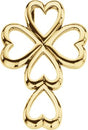 14K Gold Heart Cross Pendant – 28.75x20mm - Yellow Gold
