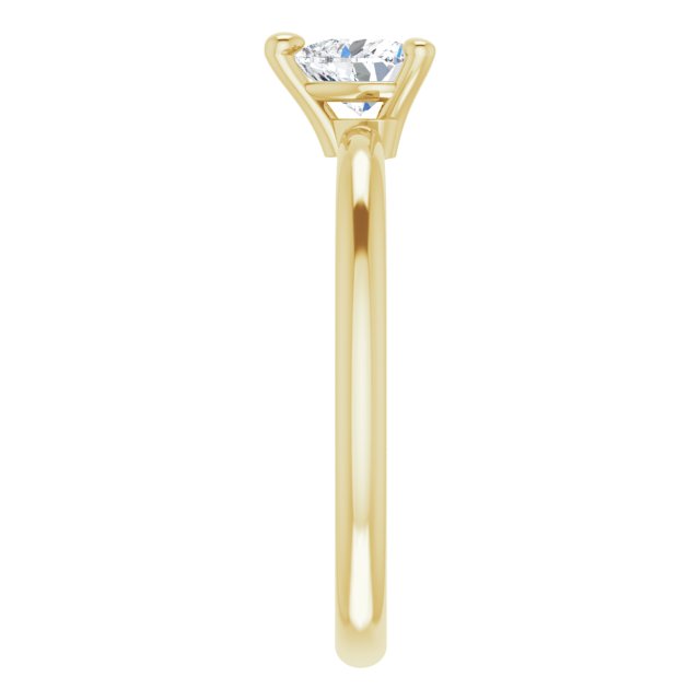 14K Gold Natural White Sapphire Heart Solitaire Ring - Yellow Gold - view 9