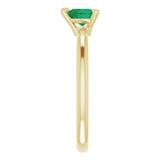 14K Gold Lab-Grown Emerald Heart Solitaire Ring - Yellow Gold - view 9