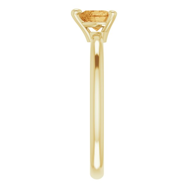14K Gold Natural Citrine Heart Solitaire Ring - Yellow Gold - view 9
