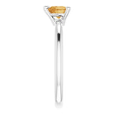 Platinum Natural Citrine Heart Solitaire Ring - view 9