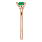 14K Gold Lab-Grown Emerald Heart Solitaire Ring - Rose Gold - view 9