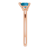 14K Gold Natural London Blue Topaz Heart Solitaire Ring - Rose Gold - view 9