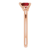 14K Gold Natural Mozambique Garnet Heart Solitaire Ring - Rose Gold - view 9