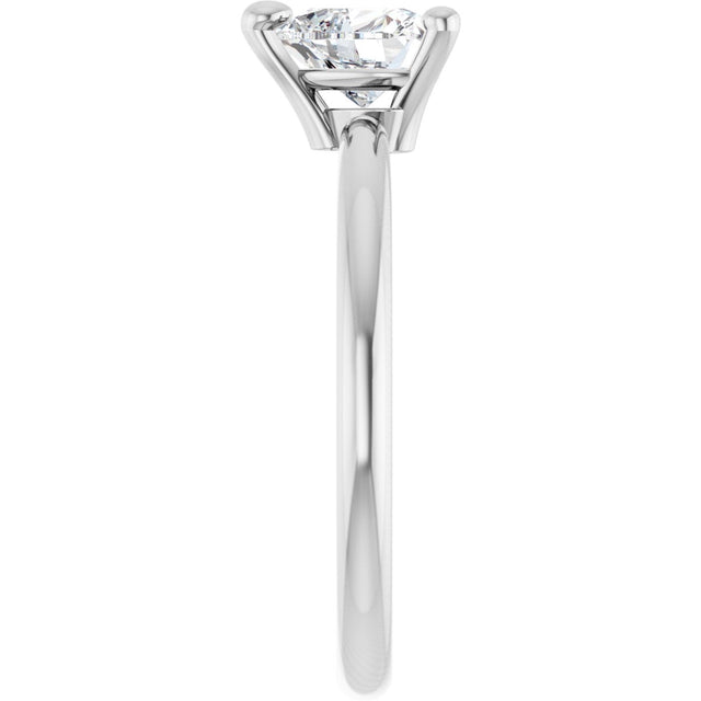 Platinum Natural White Sapphire Heart Solitaire Ring - view 11