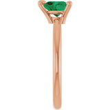 14K Gold Lab-Grown Emerald Heart Solitaire Ring - Rose Gold - view 11