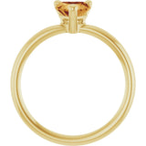 14K Gold Natural Citrine Heart Solitaire Ring - Yellow Gold - view 7
