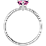 Platinum Natural Pink Tourmaline Heart Solitaire Ring - view 8