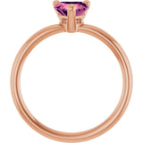 14K Gold Natural Pink Tourmaline Heart Solitaire Ring - Rose Gold - view 8