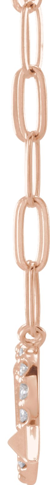 14K Gold Round Natural Diamond Accented Heart & Arrow Necklace - Rose Gold - view 4