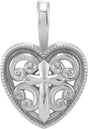 Platinum Cross and Heart Necklace or Pendant