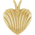 14K Gold Ribbed Heart Necklace or Pendant - Yellow Gold