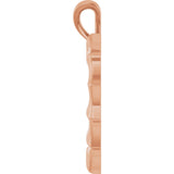 14K Gold Bamboo Heart Necklace & Pendant - Rose Gold - view 3