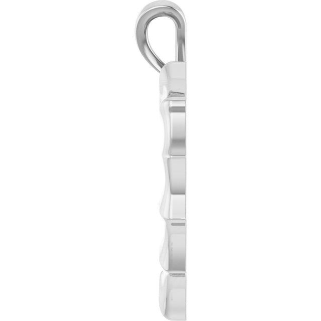 Platinum Bamboo Heart Necklace & Pendant - view 3