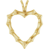 14K Gold Bamboo Heart Necklace & Pendant - Yellow Gold