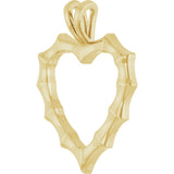 14K Gold Bamboo Heart Necklace & Pendant - Yellow Gold - view 2