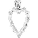 Platinum Bamboo Heart Necklace & Pendant - view 2
