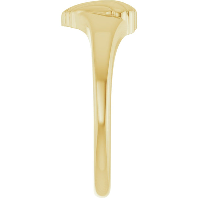 14K Gold Ribbed Heart Ring - Yellow Gold - view 4