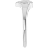 Platinum Ribbed Heart Ring - view 4