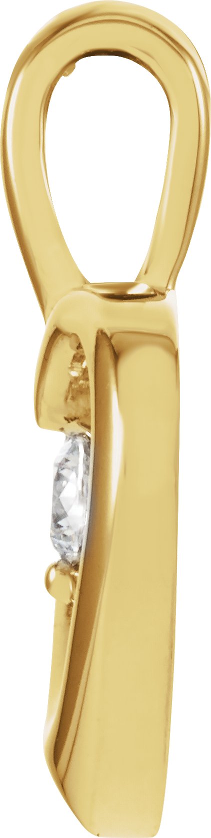 14K Gold Round Natural Diamond Accented Heart Pendant – 0.07 CTW - White Gold - view 7