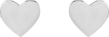 14K Gold Engravable Heart Stud Earrings - White Gold - view 2