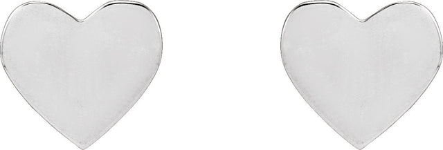 Platinum Engravable Heart Stud Earrings - view 2