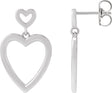 Platinum Heart Earrings – 21.81x13.58mm