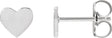 Platinum Engravable Heart Stud Earrings