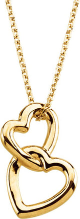 14K Gold Interlocking Heart Necklace or Pendant