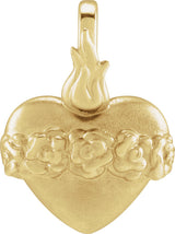 14K Gold Immaculate Heart Of Mary Pendant - Yellow Gold