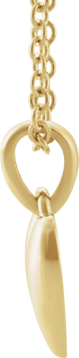 14K Gold Youth Heart Necklace - Yellow Gold - view 2