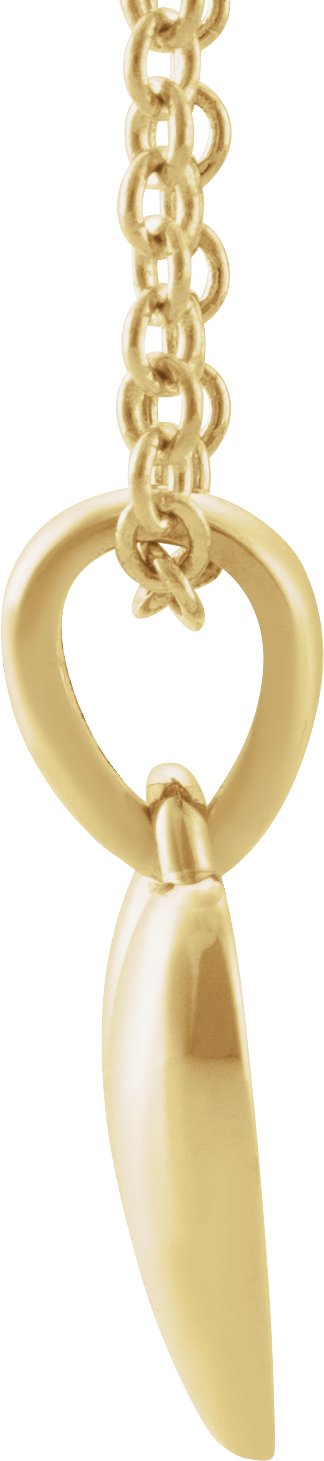14K Gold Youth Heart Necklace - Yellow Gold - view 2