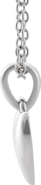 14K Gold Youth Heart Necklace - White Gold - view 2