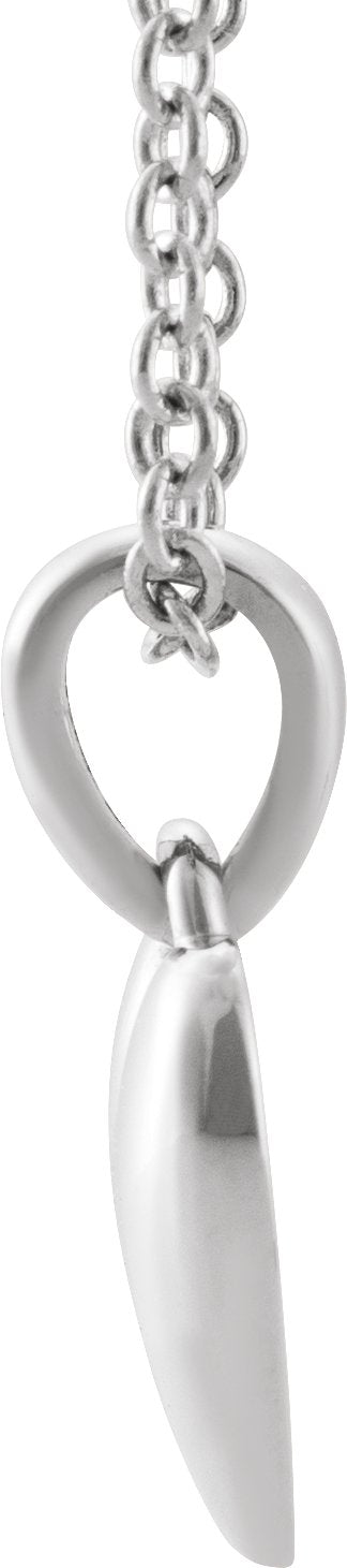 14K Gold Youth Heart Necklace - White Gold - view 2
