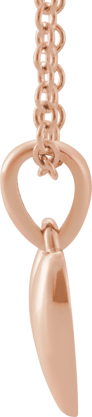 14K Gold Youth Heart Necklace - Rose Gold - view 2