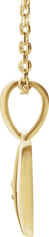 14K Gold Round Natural Diamond Accented Heart Necklace or Pendant – 0.015 CTW - Yellow Gold - view 4