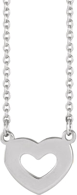 Platinum Engravable Family Heart Necklace