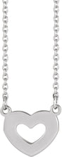 Platinum Engravable Family Heart Necklace