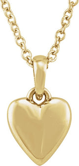 14K Gold Youth Heart Necklace - Yellow Gold