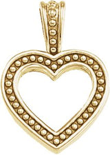 14K Gold Heart Pendant – 14.5x10.25mm - Yellow Gold