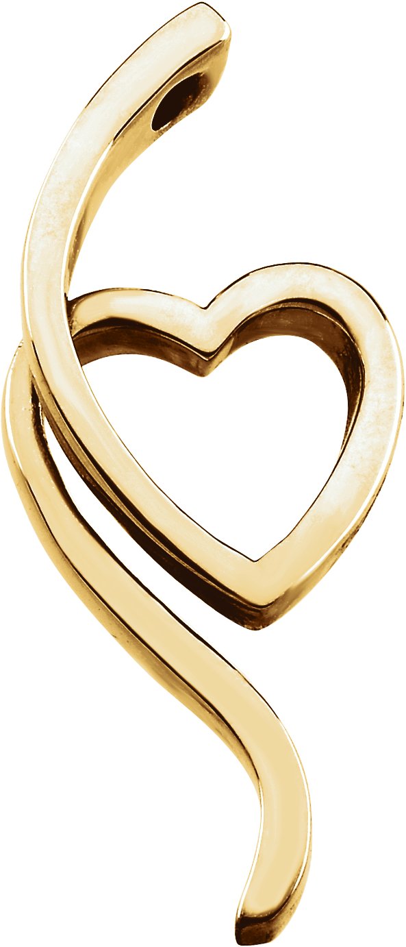 14K Gold Heart Pendant – 31.75x13mm - Yellow Gold