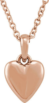 14K Gold Youth Heart Necklace - Rose Gold
