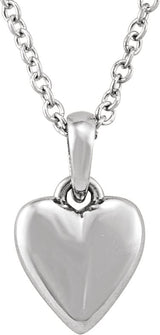 14K Gold Youth Heart Necklace - White Gold