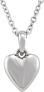 14K Gold Youth Heart Necklace - White Gold