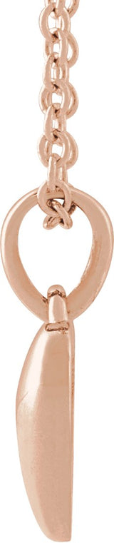 14K Gold Puffed Heart Necklace or Pendant – 11.75x6.79mm - Rose Gold - view 2