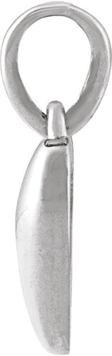 14K Gold Puffed Heart Necklace or Pendant – 11.75x6.79mm - White Gold - view 2