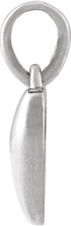 14K Gold Puffed Heart Necklace or Pendant – 11.75x6.79mm - White Gold - view 2