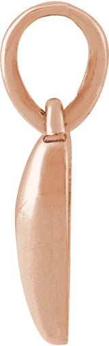 14K Gold Puffed Heart Necklace or Pendant – 11.75x6.79mm - Rose Gold - view 2
