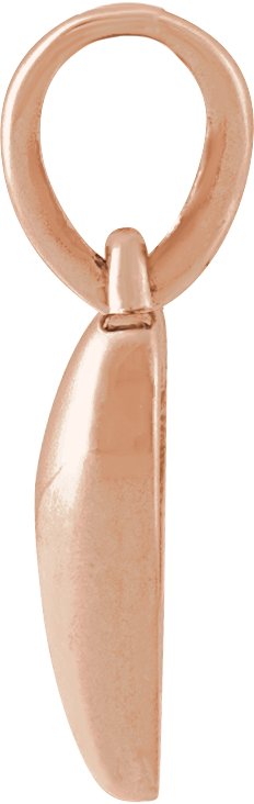 14K Gold Puffed Heart Necklace or Pendant – 11.75x6.79mm - Rose Gold - view 2