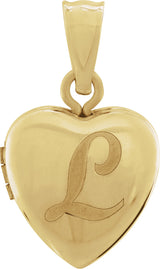14K Gold Heart Locket – 20x12mm - view 4